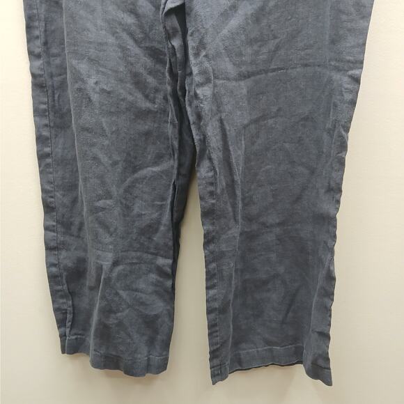 Eileen Fisher Women's 100% Linen Drawstring Straight Leg Pants Black Size Small - Picture 3 of 10